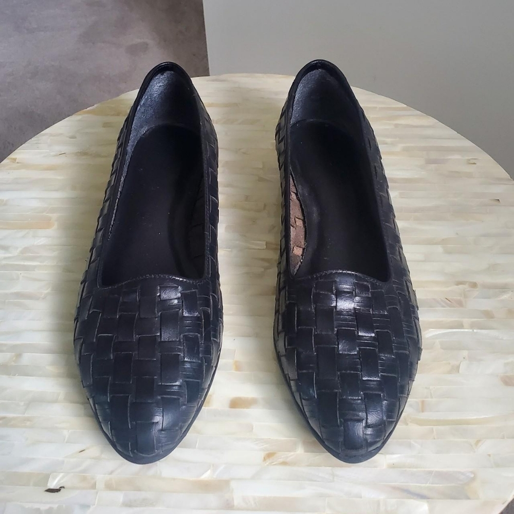 Vintage leather woven loafer